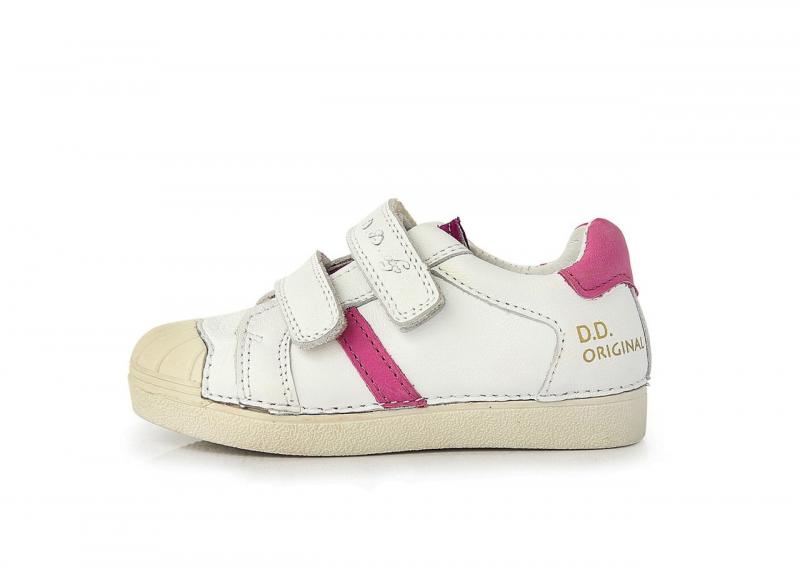 D.D.step biele dievčenské detské topánky na suchý zips 31-36